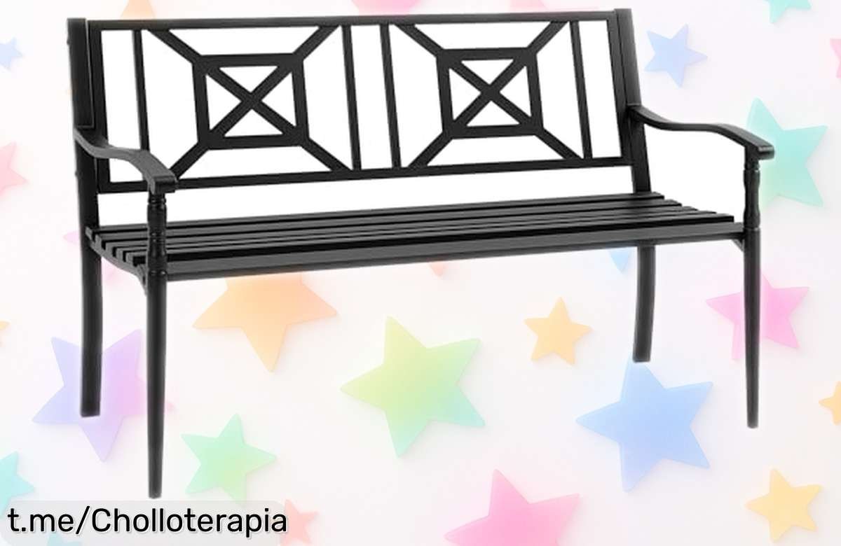 Banco de jardín Outsunny para dos: diseño elegante y resistente que aguanta 240 kg, super chollo ideal para disfrutar en tu terraza. ¡No te lo pienses más y lleva alegría a tu exterior ya!