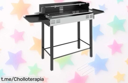 Barbacoa de carbón portátil Outsunny, ideal para tus escapadas: parrilla ajustable y estantes plegables a un precio que no podrás creer. ¡No te lo pierdas!
