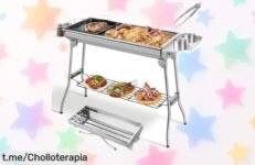 Barbacoa de carbón portátil TLGREEN XXL, el ofertón que hará de tus barbacoas un festín jugoso; ¡no te quedes sin la tuya y disfruta al aire libre ya!