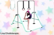 Barra de gimnasia plegable FBSPORT para que los peques se diviertan mejorando su flexibilidad y equilibrio en casa, ¡aprovecha esta oferta increíble antes de que se acabe!