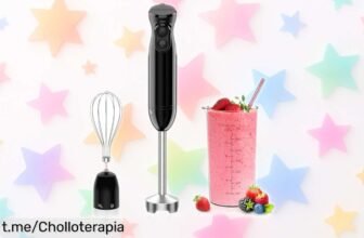 Batidora de mano 3 en 1 BonsenKitchen a un precio que te hará sonreír, ¡prepara deliciosas sopas y batidos sin complicaciones y llévatela ya!
