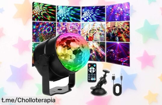 Bola de discoteca URAQT con 7 colores y control remoto, perfecta para animar cualquier fiestorro; ¡aprovecha esta oferta que te flipará antes de que se acabe!