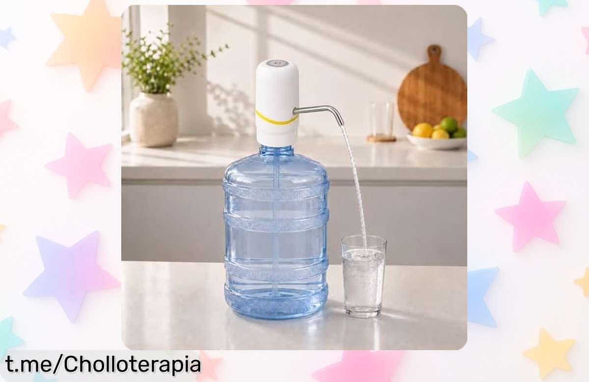 Bomba eléctrica recargable USBC para garrafas de agua, ¡el super chollo que hará que beber sea un placer sin líos ni pilas! Hazte con ella antes de que desaparezca.