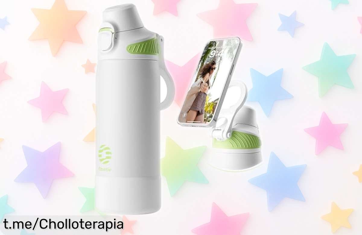 Botella térmica Fjbottle con apertura a un clic y asa imantada, ¡una oportunidad única de disfrutar tus bebidas sin fugas! No te quedes sin la tuya.