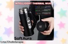 Botella térmica SoftAura con pantalla LED, ¡un super chollo para llevar tu bebida ideal! No dejes pasar este precio loco y mantén la temperatura perfecta todo el día.