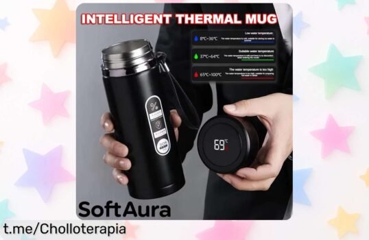 Botella térmica SoftAura con pantalla LED, ¡un super chollo para llevar tu bebida ideal! No dejes pasar este precio loco y mantén la temperatura perfecta todo el día.