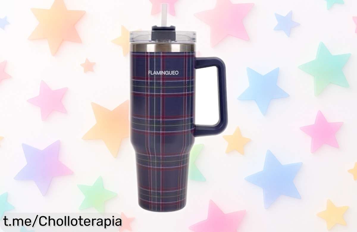 Botella termo Flamingueo de acero inoxidable, precio rebajado y capacidad genial para que siempre tengas tu bebida perfecta: ¡no te quedes sin la tuya y respira frescura!