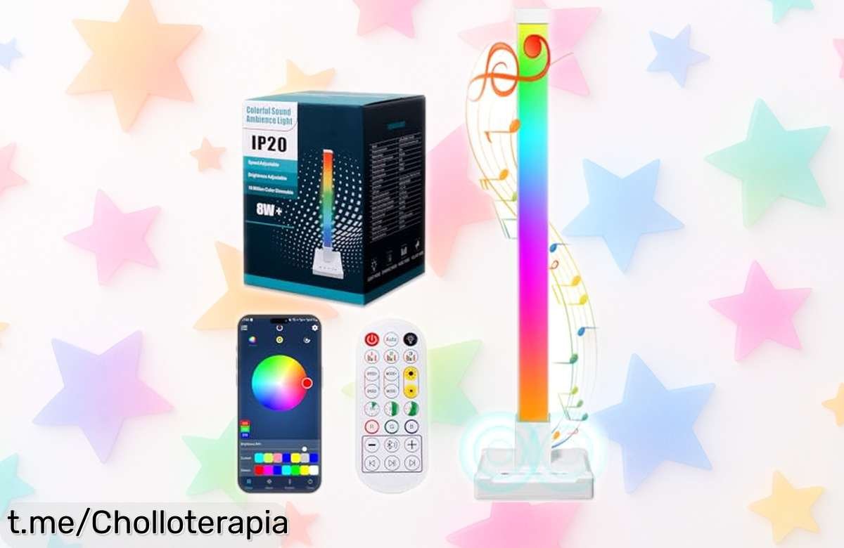 Brillante barra de luz LED RGB CREATESTAR que baila al ritmo de tu música y se controla desde el móvil: ¡rebajada a un precio loco para animar tus espacios ahora mismo!