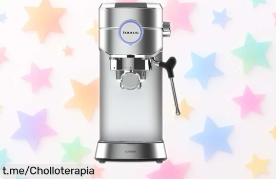 Cafetera espresso Taurus Euforia a precio loco: disfruta de un café cremoso y rápido como en el bar, ¡no te quedes sin la tuya antes que se agoten!
