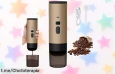 Cafetera espresso eléctrica portátil 3 en 1, ¡rebajada y lista para disfrutar café fresco donde quieras! No te quedes sin la tuya, aprovecha este super chollo ahora mismo.