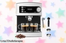 Cafetera express Cecotec Power Espresso 20 Elite: prepara 2 cafés en segundos y disfruta de un sabor intenso, ¡aprovecha este chollazo y sorprende a todos con barista en casa!