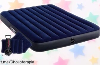 Cama de aire Intex Classic Downy para camping, ¡super chollo que aguanta 273 kg y se infla en un instante! No te quedes sin la tuya, vive momentos inolvidables con amigos.