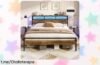 Cama doble DICTAC con luces LED y USB, espacio de almacenamiento; ¡luzca increíble mientras escucha su música! Aprovecha este ofertón que no podrás dejar escapar.