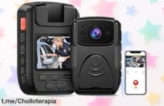 Cámara corporal CAMWORLD 4K con audio y GPS a un precio loco, dura mil batallas y graba bien de noche; ¡no te quedes sin la tuya, lo vas a agradecer siempre!