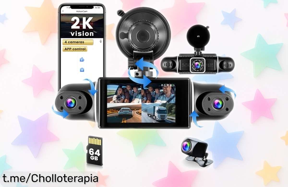 Cámara de coche Hikity 4 canales con doble cámara y visión nocturna: ¡Precio loco para que cuides tu auto las 24h! No dejes pasar esta oportunidad única.