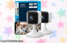 Cámara de vigilancia WiFi GNCC 2K en pack de 2, visión nocturna y alertas al momento: ¡no pierdas la oportunidad de cuidar lo que amas por un precio increíble!