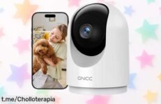 Cámara de vigilancia interior GNCC 355° PTZ con imagen nítida y visión nocturna, precio de escándalo que te hará sentir seguro cuidando a tus seres queridos. ¡No te lo pierdas!