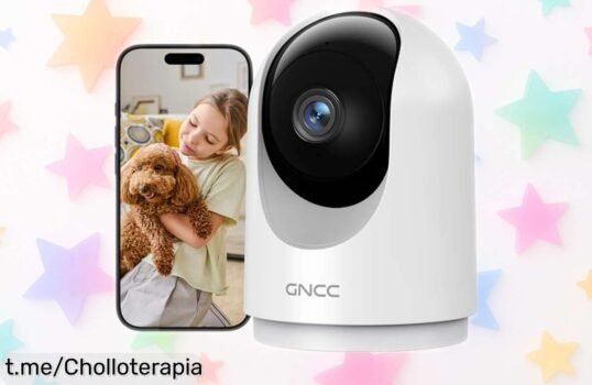 Cámara de vigilancia interior GNCC 355° PTZ con imagen nítida y visión nocturna, precio de escándalo que te hará sentir seguro cuidando a tus seres queridos. ¡No te lo pierdas!