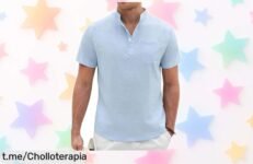 Camisa Henley de algodón y lino Xnova, la oferta que esperabas para refrescar tu estilo en cualquier ocasión, ¡renueva tu armario sin pensarlo más!