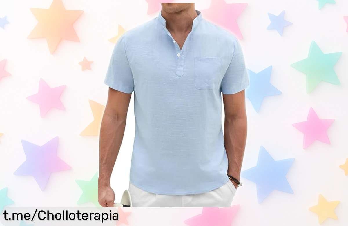 Camisa Henley de algodón y lino Xnova, la oferta que esperabas para refrescar tu estilo en cualquier ocasión, ¡renueva tu armario sin pensarlo más!