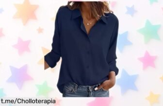 Camisa Zeagoo con botones y cuello en V que no se arruga, perfecta para el trabajo o un plan casual a precio de escándalo. ¡No dejes escapar esta oportunidad única!