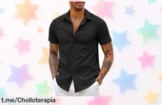 Camisa de hombre COOFANDY básica y ligera a precio regalado, ideal para oficina o salir con amigos. Llévatela ya y marca estilo en cada ocasión. ¡No esperes más!