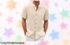 Camisa de lino con cuello Henley y bolsillo, perfecta para tus escapadas de fin de semana a un precio regalado que no podrás creer ¡Aprovecha antes que se agoten!