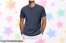 Camiseta Henley de algodón para hombre con bolsillo, estilo auténtico y cómodo a precio de escándalo: ¡aprovéchala antes que se agote!