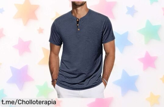 Camiseta Henley de algodón para hombre con bolsillo, estilo auténtico y cómodo a precio de escándalo: ¡aprovéchala antes que se agote!