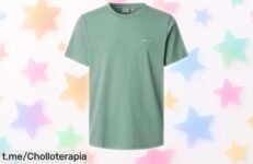 Camiseta Pepe Jeans Connor con logo bordado, ¡ofertón que transforma tu estilo por un precio muy bajo! No dejes pasar esta oportunidad única y dale ese rollo a tu look.