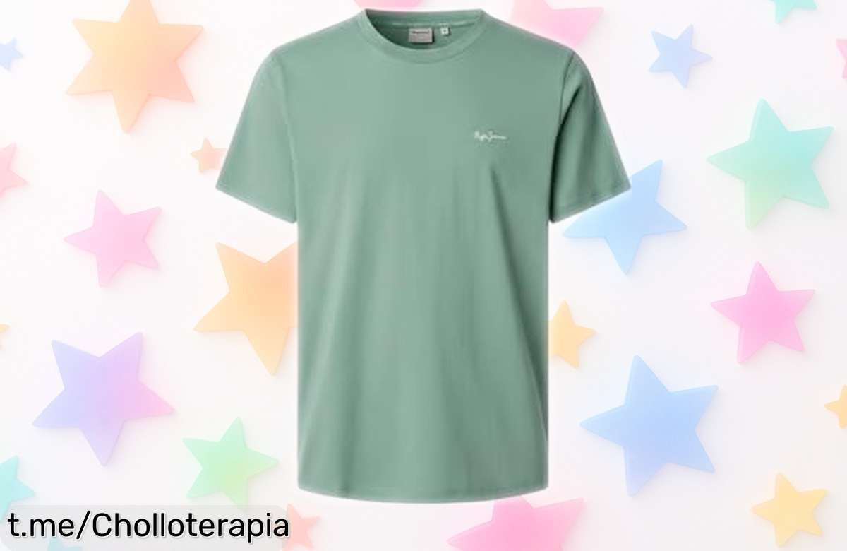 Camiseta Pepe Jeans Connor con logo bordado, ¡ofertón que transforma tu estilo por un precio muy bajo! No dejes pasar esta oportunidad única y dale ese rollo a tu look.