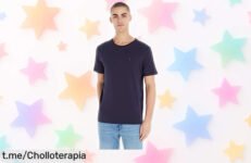 Camiseta básica de manga corta Tommy Hilfiger a un precio loco, ¡renueva tu armario con este ofertón clásico y disfruta de la calidad desde 1985! No te quedes sin ella.