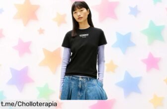 Camiseta básica de manga corta Tommy Jeans para mujer a un precio de ganga irresistible que marcará la diferencia en tu guardarropa, no te quedes sin la tuya ¡compra ya!
