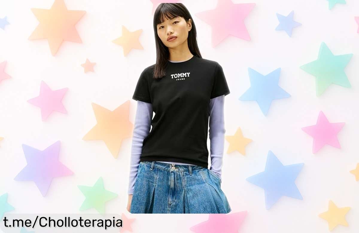 Camiseta básica de manga corta Tommy Jeans para mujer a un precio de ganga irresistible que marcará la diferencia en tu guardarropa, no te quedes sin la tuya ¡compra ya!