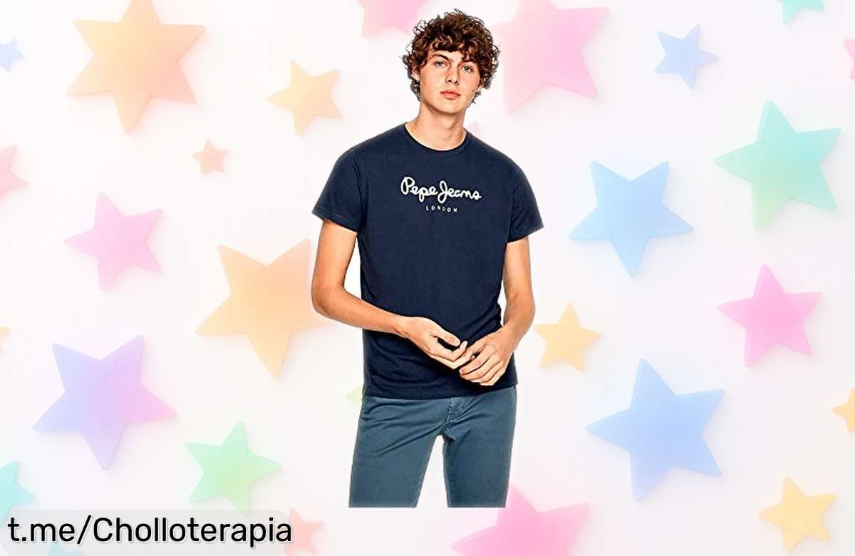 Camiseta de Pepe Jeans con cuello redondo y logo maxi a precio de risa, ¡súmate al estilo que todos quieren tener antes de que se acabe!
