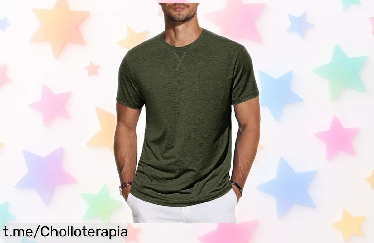 Camiseta de algodón TARAINYA para hombre con bolsillo práctico, diseño moderno y precio re-bajado. ¡No te pierdas este ofertón que todos querrán tener!