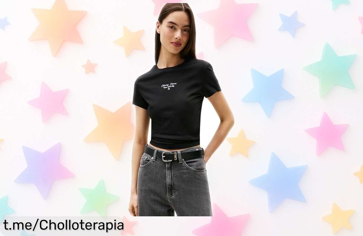 Camiseta de manga corta Tommy Jeans para mujer, redefine tu estilo con este diseño que resalta tu figura y a un precio que te hará sonreír, ¡no dejes pasar este chollo!