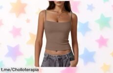 Camiseta de tirantes Y2K para mujer, ¡no se transparenta y a un precio regalado! No te quedes sin la tuya y luce espectacular combinándola con todo.