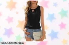 Camiseta de tirantes Zeagoo con escote en V a precio loco, respira y acompaña todos tus planes: ¡no te pierdas este ofertón exclusivo que hará brillar tu estilo!