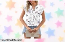 Camiseta de tirantes Zeagoo con escote en V y mangas capa a un precio loco, ¡perfecta para lucir fabulosa bajo el sol! No te la pierdas, es tu oportunidad ideal.