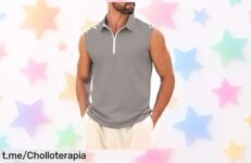 Camiseta de tirantes casual Crazy Bean con cremallera a un precio loco: perfecto para el deporte y salir, ¡no te pierdas este chollazo que vuela!