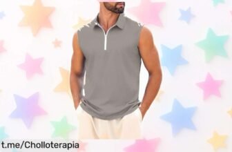 Camiseta de tirantes casual Crazy Bean con cremallera a un precio loco: perfecto para el deporte y salir, ¡no te pierdas este chollazo que vuela!