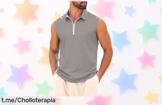 Camiseta de tirantes casual Crazy Bean con cremallera a un precio loco: perfecto para el deporte y salir, ¡no te pierdas este chollazo que vuela!