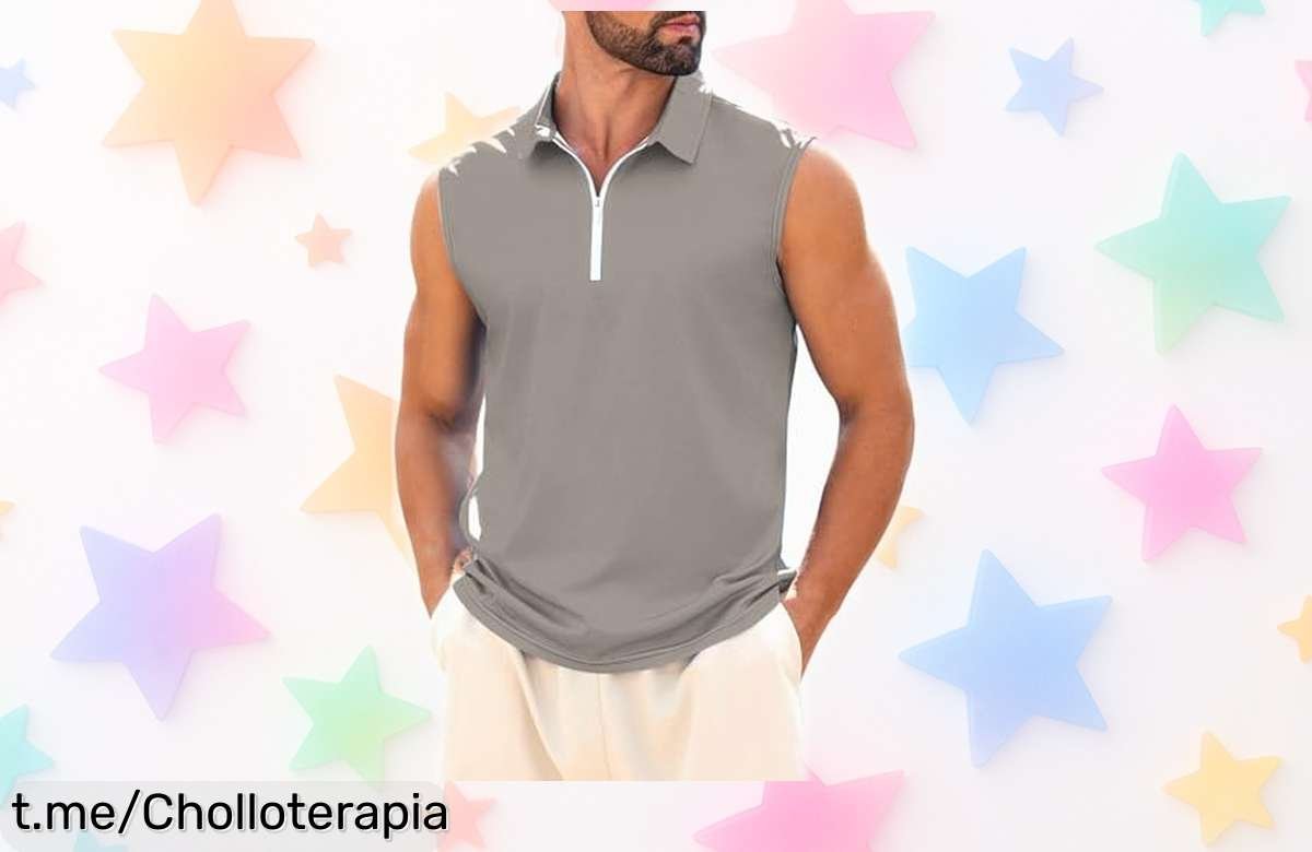 Camiseta de tirantes casual Crazy Bean con cremallera a un precio loco: perfecto para el deporte y salir, ¡no te pierdas este chollazo que vuela!