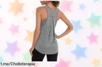 Camiseta de tirantes para mujer con espalda de malla, ligera y perfecta para entrenar. ¡Aprovecha este precio regalado antes de que desaparezca!