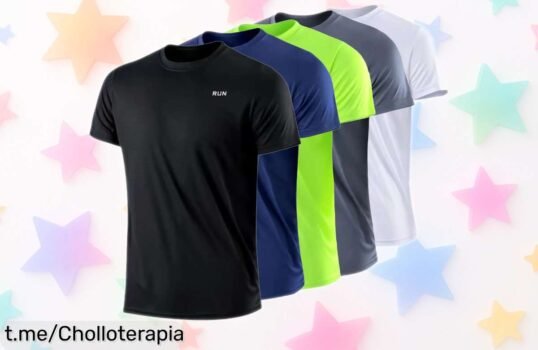 Camiseta ligera de manga corta para entrenar que seca al instante y absorbe la humedad, ¡no te pierdas este chollo irrepetible para lucir en el gym!