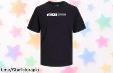 Camiseta slim de hombre JACK & JONES con logo moderno en oferta loca que no querrás perderte, ¡luce espectacular y siéntete increíble ya mismo!