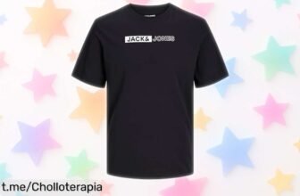 Camiseta slim de hombre JACK & JONES con logo moderno en oferta loca que no querrás perderte, ¡luce espectacular y siéntete increíble ya mismo!