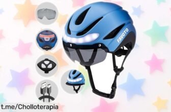 Casco para bicicleta de mujer Favoto con luces y visera: ¡ofertón alucinante que te protege y estiliza en cada ruta! No dejes pasar esta oportunidad única.