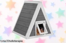 Casita para gatos Relaxdays de madera, el refugio seguro y resistente que tu mascota estaba esperando a un precio tirado, ¡no te quedes sin ella y dale un hogar feliz!